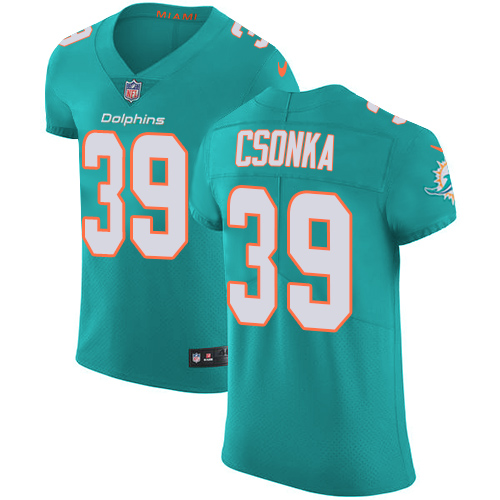Nike Dolphins #39 Larry Csonka Aqua Green Team Color Men's Stitched NFL Vapor Untouchable Elite Jersey
